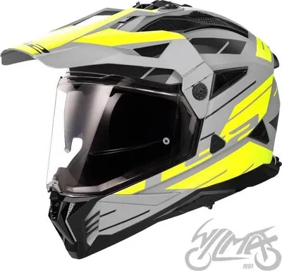 Image de LS2 MX702 Pioneer II Namib casque de motocross, gris mat/jaune néon, M (57/58)