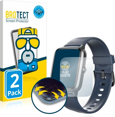 Produktbild von 2x BROTECT Fullscreen Schutzfolie für Hama Fit Watch 4900 Displayschutz Folie Fullcover Matt Entspiegelungsfolie