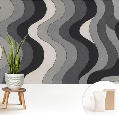 Zdjęcie produktu dla Fototapeta samoprzylepna – 208 x 146 cm – tapeta – tapeta ścienna – obrazy ścienne – folia samoprzylepna – folia dekoracyjna – tapeta foliowa – ściana – dekoracja – salon – szare fale