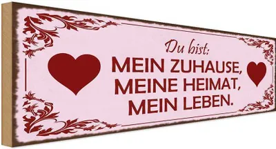 Produktbild von vianmo Holzschild 10x27 cm Bist mein Zuhause meine Heimat