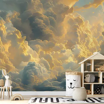 Produktbild von Vlies Fototapete - Last Breath of the Day: Clouds Illuminated by Evening Glow 150x105 cm Muster b-H-10032-a-a