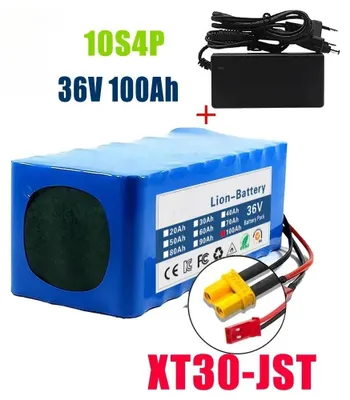 Produktbild von Elektroroller Akku - 10S4P Li-Ion Akkupack - 36V 100Ah 100000mAh - Für E-Scooter E-Bike - 188x66x78mm 1,8kg - XT30 JST-Stecker