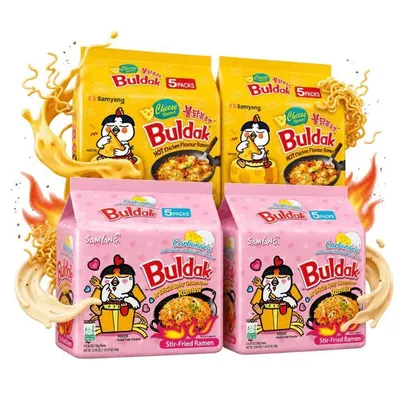 Produktbild von Samyang Buldak Ramen Bundle – Carbonara & Cheese Hot Chicken Ramen – 20 Packungen Koreanische Instant Nudeln – Scharf & Cremig