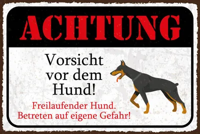 Produktbild von vianmo Holzschild 20x30 cm Achtung Vorsicht vor dem Hund
