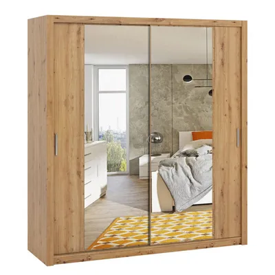 Obrázek produktu pro Šatní skříň 200 cm se zrcadlem CORTLAND 4 - dub artisan