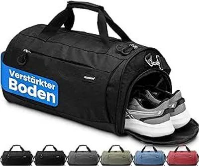 Produktbild von Sporttasche & Reisetasche für Damen und Herren, klein I Trainingstasche mit Schuhfach und Nassfach I ideal als Reisetasche, Handgepäck, Fitnessstudio