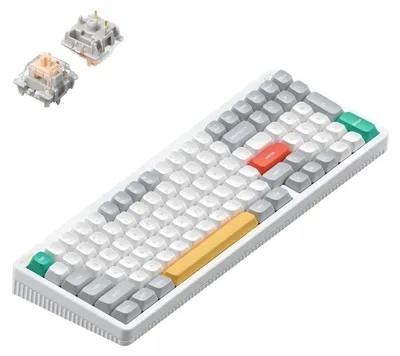 Produktbild von NuPhy Halo IO Series Mechanische Gaming Tastatur 96% Bluetooth/2.4GHz/USB-C - QWERTY US / Ionic White / Blush Max