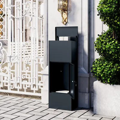 Produktbild von VEEHAUS Paketbriefkasten Groß Briefkasten Rostfrei Paketbox Draussen Groß XXL Und Postbox Für Pakete Briefkasten Mit Paketfach (Ohne Ständer, Anthrazit)