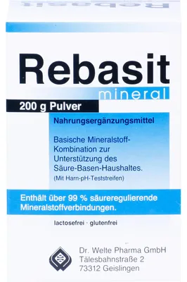 Obrázek produktu pro Rebasit minerální prášek pro podporu acidobazické rovnováhy, 200 g prášku