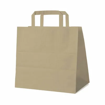 Produktbild von 50x GASTRO Papiertragetaschen 25 x 26 x 17 cm mit EAN-Code braun