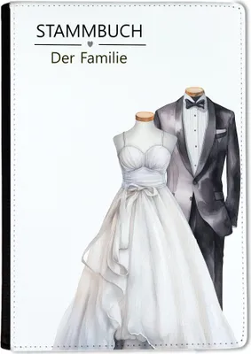 Produktbild von Familienstammbuch, Stammbuch A5 Brautpaar Schwarz Weiß Stammbuch der Familie, für Hochzeit