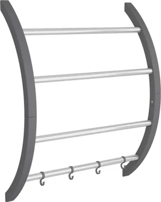 Produktbild von vidaXL Handtuchhalter mit Haken Silbern 56x16x72 cm Aluminium