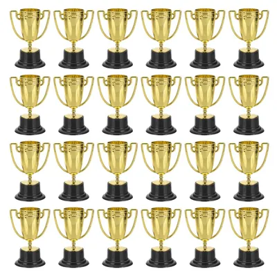 Obrázek produktu pro Mini trofeje, 8,18 cm, 24 kusů, zlaté, poháry, plast