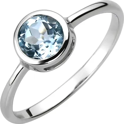 Produktbild von Gr. 52 Damen Ring 925 Sterling Silber 1 Blautopas hellblau blau Silberring