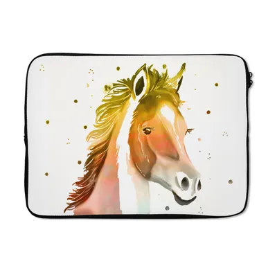Produktbild von MuchoWow® Laptop Hülle 13 Zoll Pferd - Farben - Weiß - Mädchen - Kinder - Mädchen Laptoptasche - Laptophülle - Sleeve - Rundumschutz
