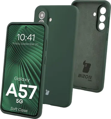 Produktbild von Silikon Handyhülle für Galaxy A57 5G, Bizon Soft Case, Dunkelgrün