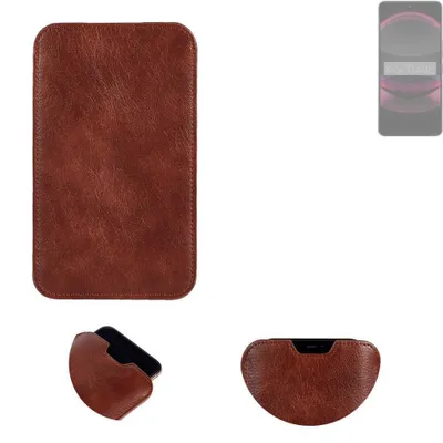 Produktbild von K-S-Trade Schutzhülle Handyhülle kompatibel mit Sharp Aquos R8s Pro Handytasche Kunstleder Sleeve in braun