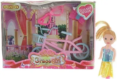 Image de Mini poupée de 9 cm avec bicyclette