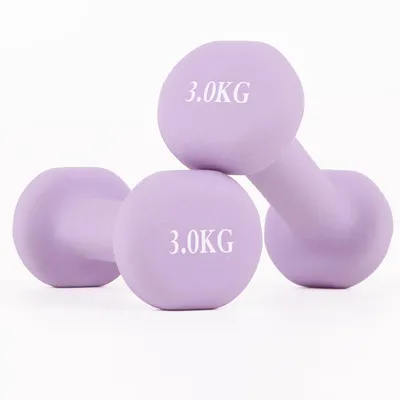Image de CALIYO, ensemble de 2 haltères en néoprène, 2 x 3 kg, haltères courts, antidérapants, set de haltères pour l'entraînement de la force, le fitness, à domicile