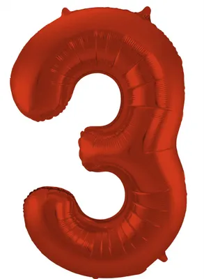 Produktbild von Folat 65983 - Folienballon Zahl 3 - Rot ca. 86 cm