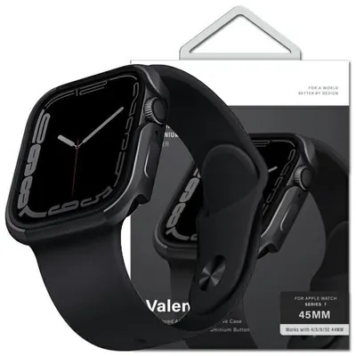 Produktbild von Uniq Etui Valencia Apple Watch Serie 4/5/6/7/8/Se/Se2 45/44Mm. Graphit/Graphit