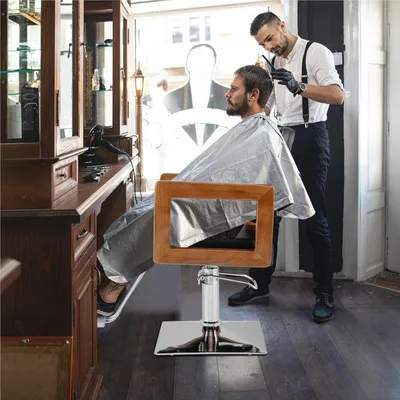 Obrázek produktu pro Kadeřnické křeslo - Křeslo do holičství - Kadeřnické křeslo do salonu - Kadeřnická stolička - Stolička do holičství - Otočné o 360°