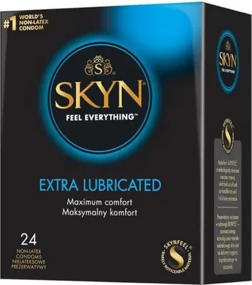 Produktbild von 24 Stück Kondome SKYN Extra Lube Extra Feucht Latexfrei Gefühlsecht 53mm Breite