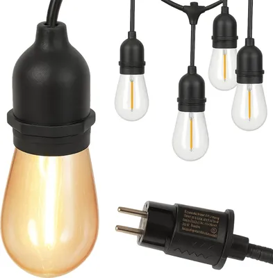 Zdjęcie produktu dla Girlanda Łańcuch Świetlny 20X Led E27 Lampki Oświetlenie Ogrodowe Do Ogrodu