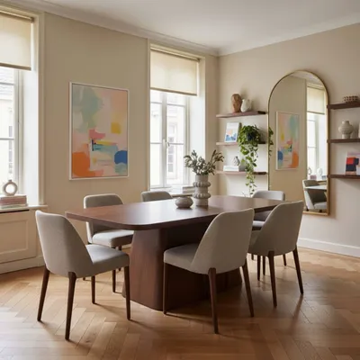 Image de Table à manger scandinave rectangulaire 180 cm effet bois foncé - Oviala Davy