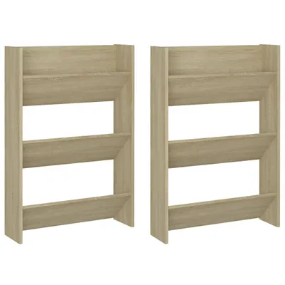 Obrázok produktu pre Nástenné skrinky na topánky 2 ks, dub sonoma 60x18x90 cm