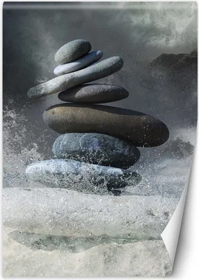 Produktbild von Vlies fototapete Zen-Badesteine 150x210 cm Feeby Grau inkl. Kleber einfache Montage