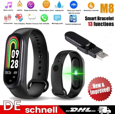 Produktbild von M8 Bluetooth Smart Watch Band Fitness Tracker Sport Uhr Puls Blutdruck Armband