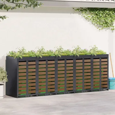 Produktbild von "Schlussverkauf" Wagenmüllbehälter/Mülltonnenbox - für 5 Behälter 340x77,5x121,5 cm Stahl  C17000