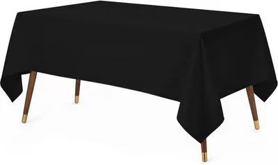 Produktbild von Tischdecke 150 x 300 cm - Schwarz, maschinenwaschbar, ideal für Feste und Veranstaltungen