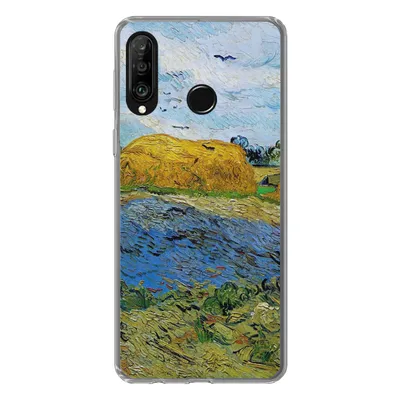 Produktbild von MuchoWow® Handyhülle Schutzhülle Hülle für Huawei P30 Lite Heuballen unter einem regnerischen Himmel - Vincent van Gogh Silikon Softcase Handy Hülle - Handyhülle