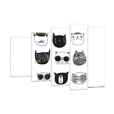 Produktbild von Bilder auf glas - Katze Haustier Tiere Illustration - 150x100cm - Glasbilder - Wandbilder - Kunstdruck - Wanddekoration aus Glas - Glas Bilder - Wandbild auf Glas - GEG150x100-2847
