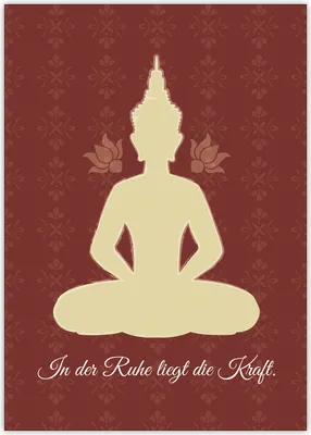 Produktbild von Beistehende Buddha Grußkarte: in der Ruhe liegt die Kraft