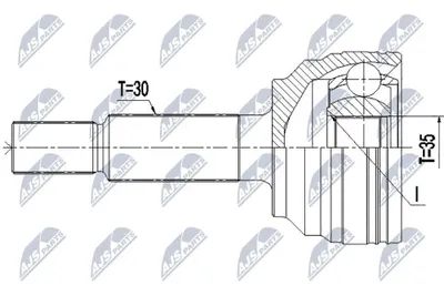 Produktbild von NTY Gelenksatz Antriebswelle Vorne für TESLA Model S (5YJS) NPZ-CH-033