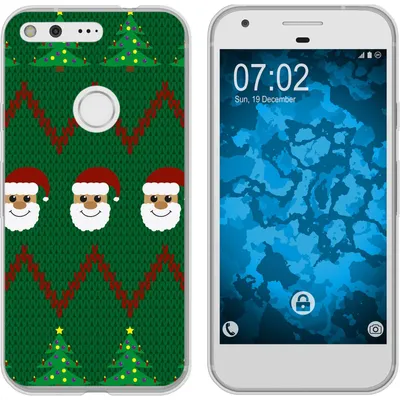 Produktbild von PhoneNatic Case kompatibel mit Google Pixel XL Silikon-Hülle X Mas Weihnachten X-Mas Sweater M7