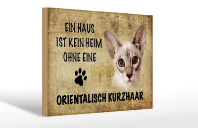 Produktbild von Holzschild Spruch 30x20cm orientalisch Kurzhaar ohne kein Heim