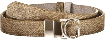 Produktbild von Wendbarer Damengürtel Rosa/Beige mit Logo und Metallschnalle