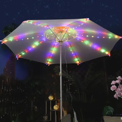 Produktbild von LED Sonnenschirm Lichter LED Leder String Lichter Urlaub Dekoration Bunte Lichter Zelt Licht String