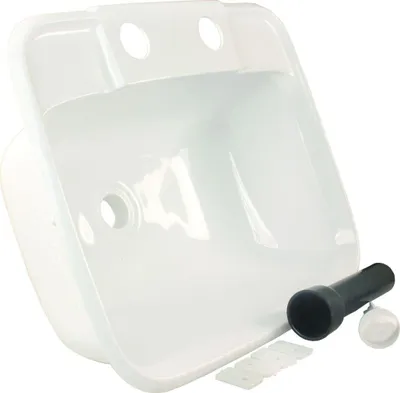 Produktbild von JR Products 95351 Waschbecken, Modern, Weiß, 31.2 cm x 37.3 cm x 15.2 cm, Kunsts