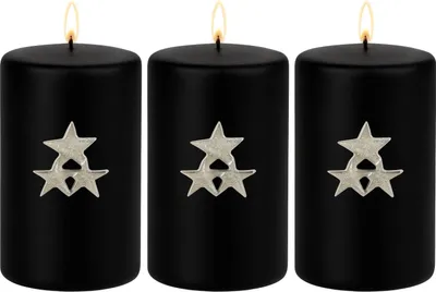 Produktbild von Marrakesch 3er Set Kerzenstecker Silber 6x6cm | Candle Pins Stecker für Adventskranz, Stumpenkerzen & Kerzenhalter als Stern Deko Muster -G- | Weihnachtsdeko Adventsdeko Kerzenpin Pin zum Stecken