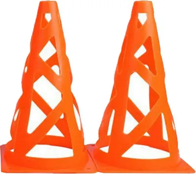 Productafbeelding van Buitensporten, lege markeerhoedjes, voetbal- en skeelersoefeningen, verkeersbarrière (oranje)