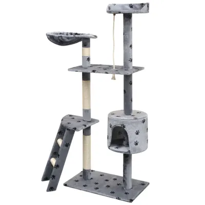 Zdjęcie produktu dla vidaXL Drapak dla kota 150 cm z odciskiem łapy szary