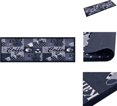 Produktbild von vidaXL Küchenteppich Waschbar Kaffee Blau 60x300 cm - Fußmatten