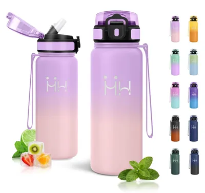 Obrázek produktu pro Nerezová láhev na pití o objemu 750 ml, láhev na pití se slámkou, termoska bez BPA