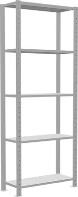 Produktbild von Schulte Fachbodenregal MULTIplus250 Stecksystem | Grundregal | HxBxT 200x75x30cm | 5 Ebenen | Fachlast 250kg | Lichtgrau