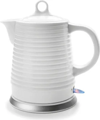 Produktbild von Lacor 69276 Schnurloser Wasserkocher, Keramikgehäuse, 1,3 l FÃ1/4llmenge, 1500 Watt, 360° Sockel, Trockengehschutz, Abschaltautomatik